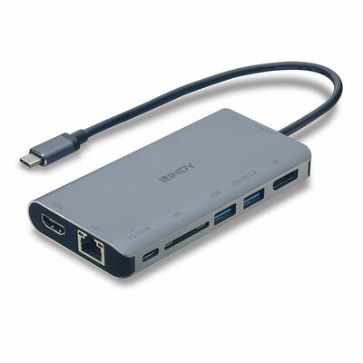 Dokovacia Stanica USB 3.1 Typ C, HDMI/DP, 3xUSB 3.0, Gigabit LAN, čítačka SD/microSD, (PD 3.0 100W)