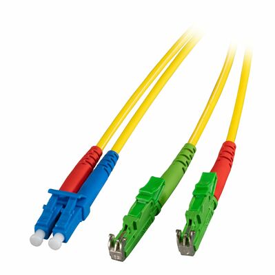 Fiber kábel LC-E2000/APC, 10m Duplex OS2(9/125µm), LSOH, 3mm, žltý