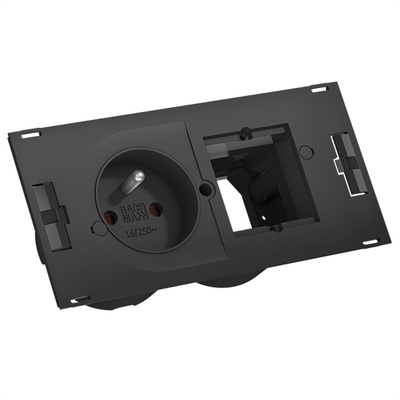 DUE 1xUTE 230V, 1xCustom, 0.2m kábel 1.5mm², GST18, čierna