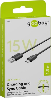 Kábel USB 2.0 Typ C AM/CM 1m, High Speed, čierny