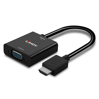 Adaptér HDMI na VGA, 10cm čierny, 1920x1200@60Hz 12bit