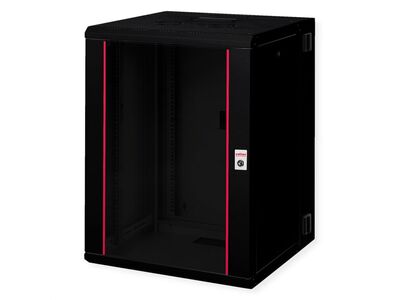 19" Rack na stenu 16U, čierny, 818x600x600mm (HxWxD), RAL9005, PRO, otočný (2-dielny)