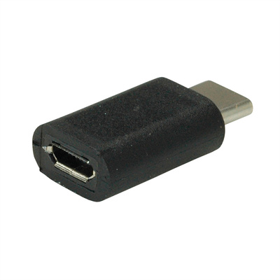 Adaptér USB 3.2 Gen 2, C-Micro-B (2.0) M/F, 480Mbps, priamy, čierny