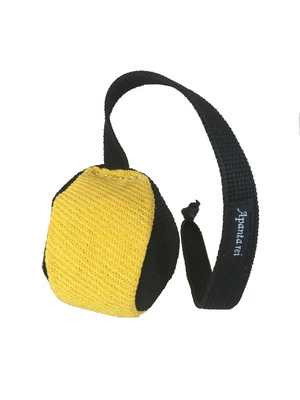 Lopta RINGOVÁ s priemerom 7.5cm, s popruhom, stredne mäkká, ringová látka, 2-farebná (rôzne farby)