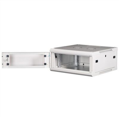 19" Rack na stenu 4U, sivý, 290x600x600mm (HxWxD), odnímateľné bočnice