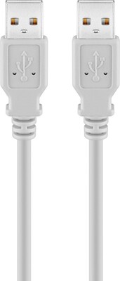 Kábel USB 2.0 A-A M/M 3m, High Speed, sivý, LC