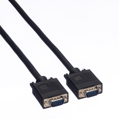 Kábel VGA M/M 2m, prepojovací, tienený, čierny