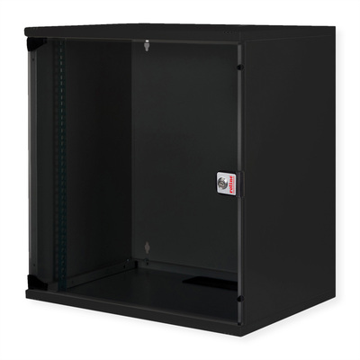 19" Rack na stenu 12U, čierny, 595x540x400 mm (HxWxD), RAL 9005, BASIC