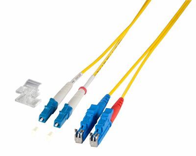 Fiber kábel LC-E2000, 10m Duplex OS2(9/125µm), LSOH, 2mm, žltý