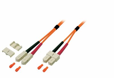 Fiber kábel SC-SC, 1m Duplex OM2(50/125µm), LSOH, 3mm, oranžový