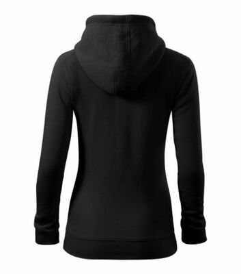 Mikina KYPO dámska s kapucňou, rozopínacia, čierna, XL