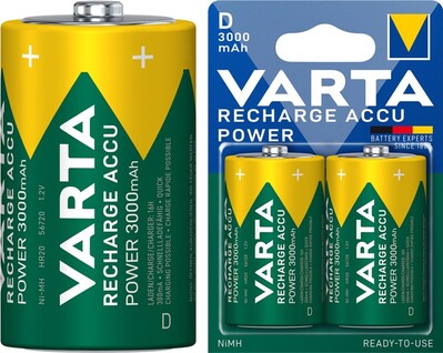 Batéria VARTA RTU nabíjacia D (2ks) 1.2V 3000mAh NiMH (HR20 56720) 2BL