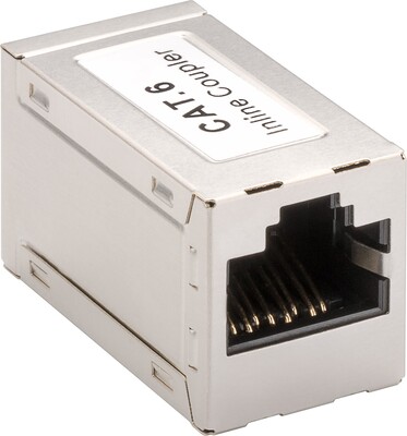 Spojka RJ45, cat.6, tienená, kovová Gigabit