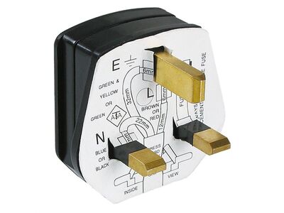 Konektor elektrikársky vidlica UK (BS 1363, Typ-G), 230V, 13A s poistkou, čierny