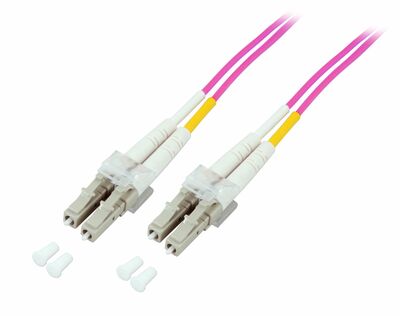 Fiber kábel LC-LC, 1m Duplex OM4(50/125µm), LSOH, 2mm, fialový