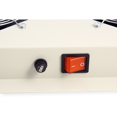 19" Ventilačná jednotka, stropná, 4 vetráky, s termostatom, sivá, RAL7035