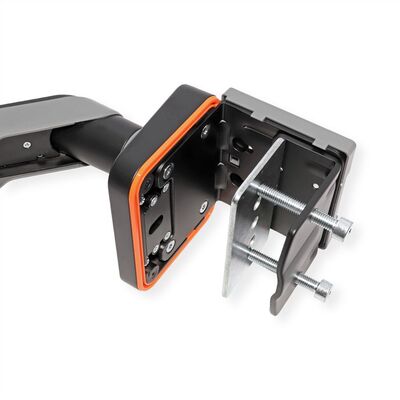 Držiak pre monitor na stôl, úchyt o dosku, pneumatický, max 20kg, rameno 542mm, VESA 75/100, čierny