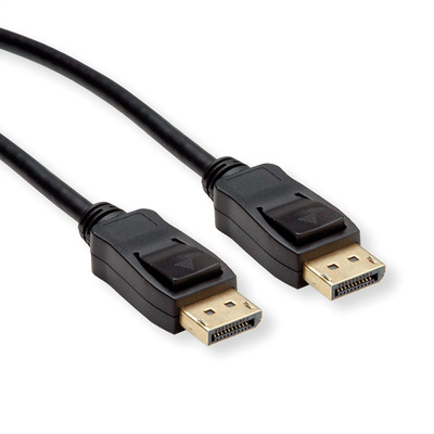 Kábel DisplayPort M/M 1m, 8K@60Hz, DP v1.4, 32.4Gbit/s, čierny, pozl. konektor