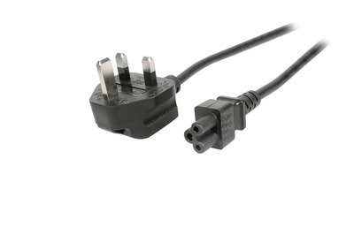 Kábel sieťový 230V pre notebook, vidlica (BS1363A) UK lomená - C5, 1.8m, 0.83mm², 2.5A, čierny