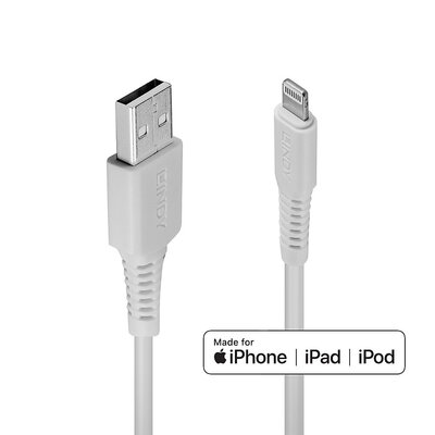 Kábel USB "Lightning" pre Apple, 1m, High Speed, biely s MFI cert.