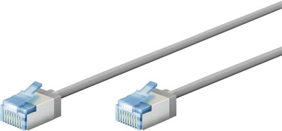 U/FTP Patchkábel LSOH TPE 3m cat.6a, sivý, slim, Cu, Flex Cable, Eco obal