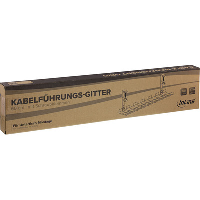 Káblový organizér, žľab na káble pod stôl, oceľ, 600x76x114mm (DxHxV), čierny