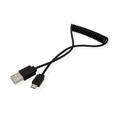 Kábel USB 2.0 A-MICRO-B M/M 1m, High Speed, čierny, krútený