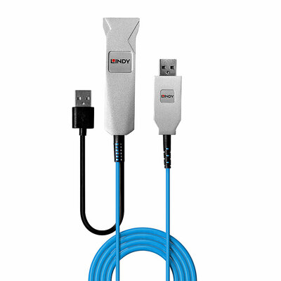 Kábel USB 3.2 Gen 1, AM/AF Typ C 30m, 5Gbps, predlžovací, čierny, aktívny, optický