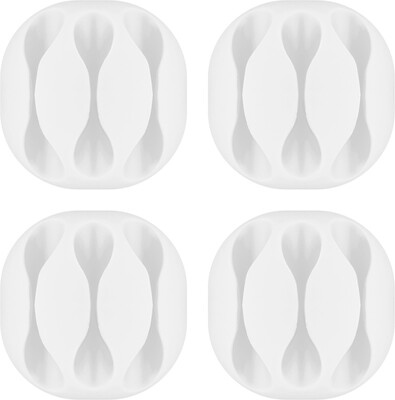 Káblový organizér, samolepiacia príchytka na 3 káble, ⌀5.4mm, 4ks/bal, biely