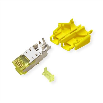 Konektor 8/8 RJ45 cat.6a, tienený, HiRose TM31, žltý, 50ks/bal