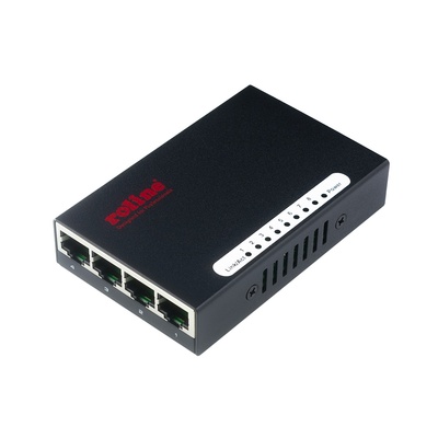 Switch Gigabit 8port, kovový priemyselný, Napájanie 5V /1.2A (alebo cez USB), čierny