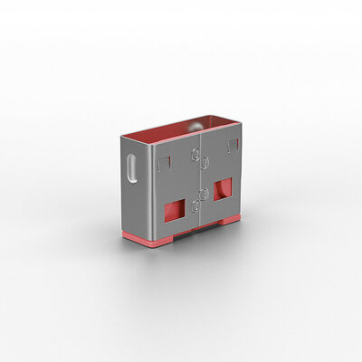 USB Port Blocker bez kľúča, 10x zámok USB-A, ružový
