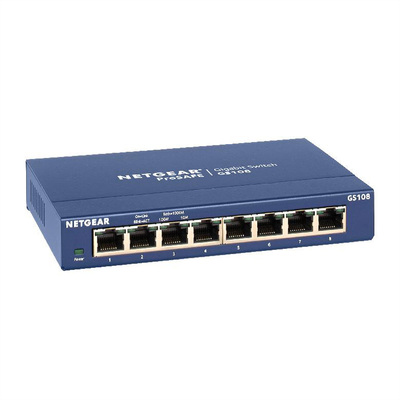 Switch Gigabit 8port, kovový, modrý, ProSafe, NETGEAR