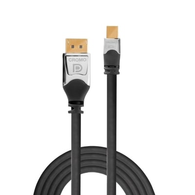 Kábel DisplayPort mini/DP M/M 0.5m, 4K@60Hz, DP v1.2, 21.6Gbit/s, sivý, pozl. Konektor, Cromo Line