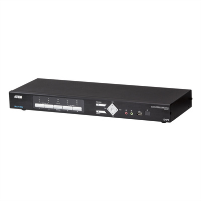 KVM switch/prepínač 4PC, DVI, USB+audio, USB hub, split screen