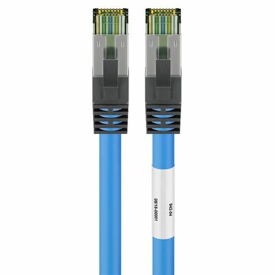 S/FTP (PiMF) Patchkábel LSOH 0.25m cat.8, modrý, Cu, 40GBit/s, 2000Mhz