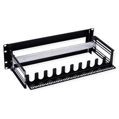 19" lišta pre DIN moduly, DIN lišta, 3U, 22 Modulov, čierna, RAL9005