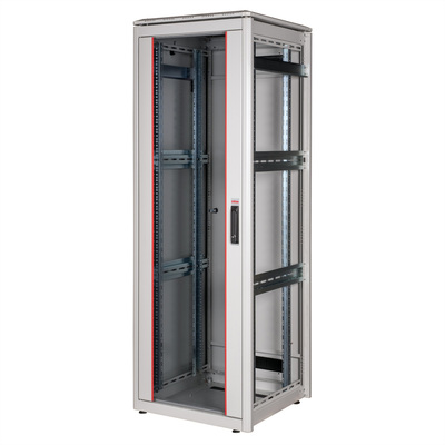 19" Rack na podlahu 36U, 1786x600x600mm (HxWxD), PRO, sklenené dvere, sivý
