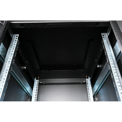 19" Rack na podlahu 22U, 1164x600x800mm (HxWxD), PRO, sklenené dvere, čierny