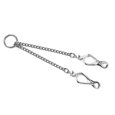 HS Spojovacia reťiazka, 38cm/1.5mm, pre 2 psov, štipcové karabíny, chrómovaná oceľ