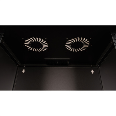 19" Rack na stenu 12U, čierny, 595x540x400 mm (HxWxD), RAL 9005, BASIC