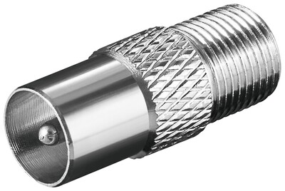 Adaptér IEC TV/F-konektor M/F, priamy, Zn, 10ks/bal