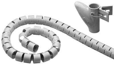 Káblový organizér Kábel Fix s nástrojom na vkladanie káblov, 2m, ⌀ 20mm, sivý