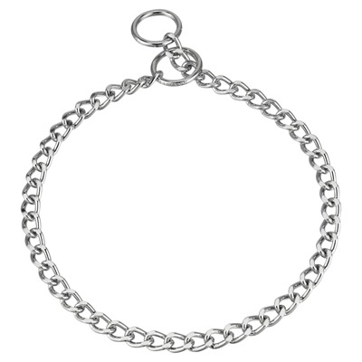 Obojok retiazkový sťahovací 2.5mm/60cm, malé ploché oko, chrómovaná oceľ, leštená, HS