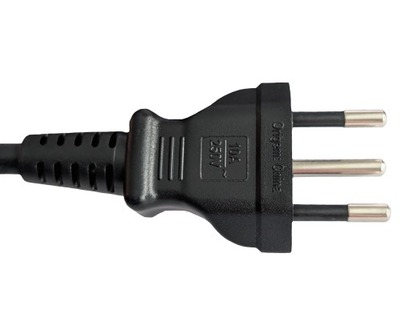 Kábel sieťový 230V pre notebook, vidlica (60906-1) Brazília priama - C5, 1.8m, 0.75mm², 2.5A, čierny