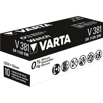 Baterka VARTA Watch do hodiniek V381 (1ks) 1.55V 45mAh (SR55 V391)