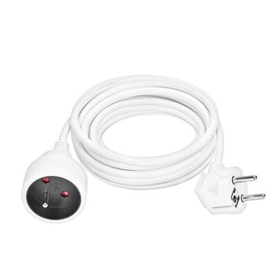 Predlžovačka 7m s 1 zásuvkou, 1.00mm², biela