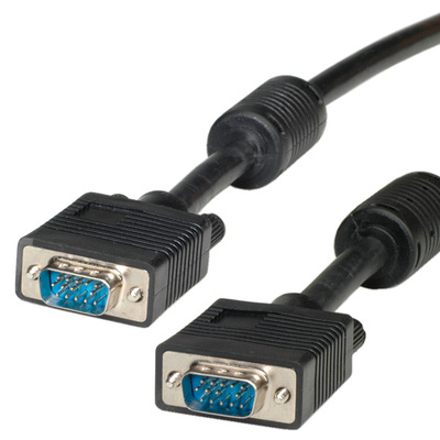 Kábel VGA M/M 6m, prepojovací, tienený, ferrit, čierny