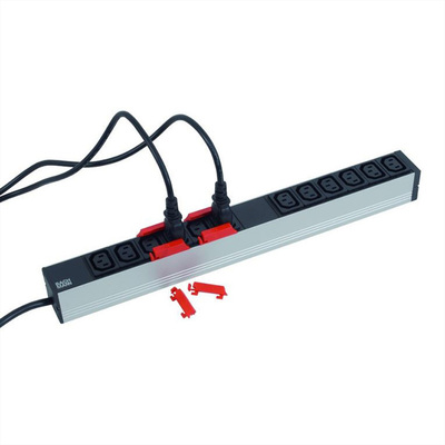 19" zásuv. lišta 12xC13, vidlica (CEE7/7), 16A, 3600W, 2m, čierna/sivá