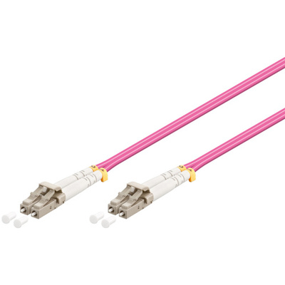 Fiber kábel LC-LC, 15m Duplex OM4(50/125µm), LSOH, 2.8mm, fialový